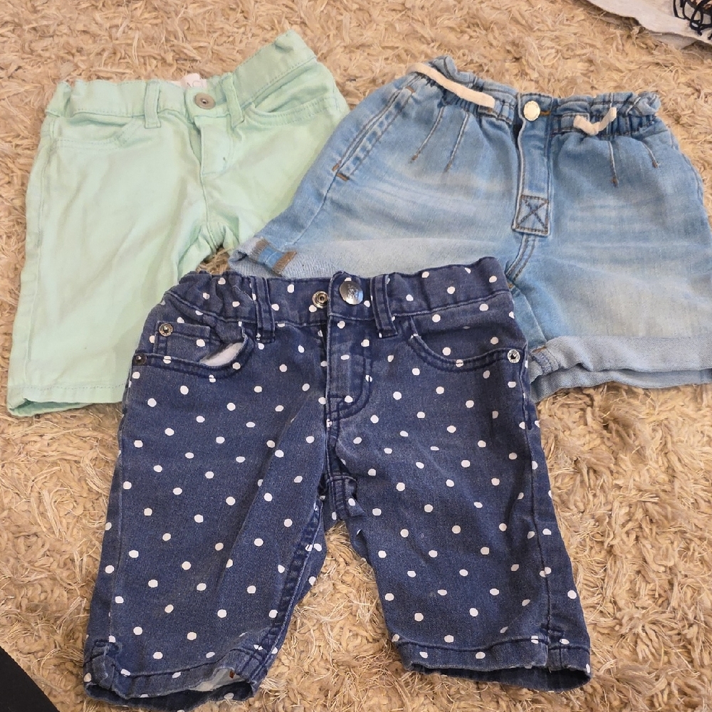 Mint, Light Blue, and Navy Polka Dot Shorts Set